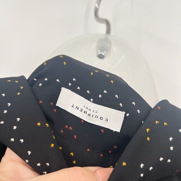 Equipment Femme Inisse Blouse Button Down Long Sleeve Women's XXS Black Pattern - Picture 10 of 13